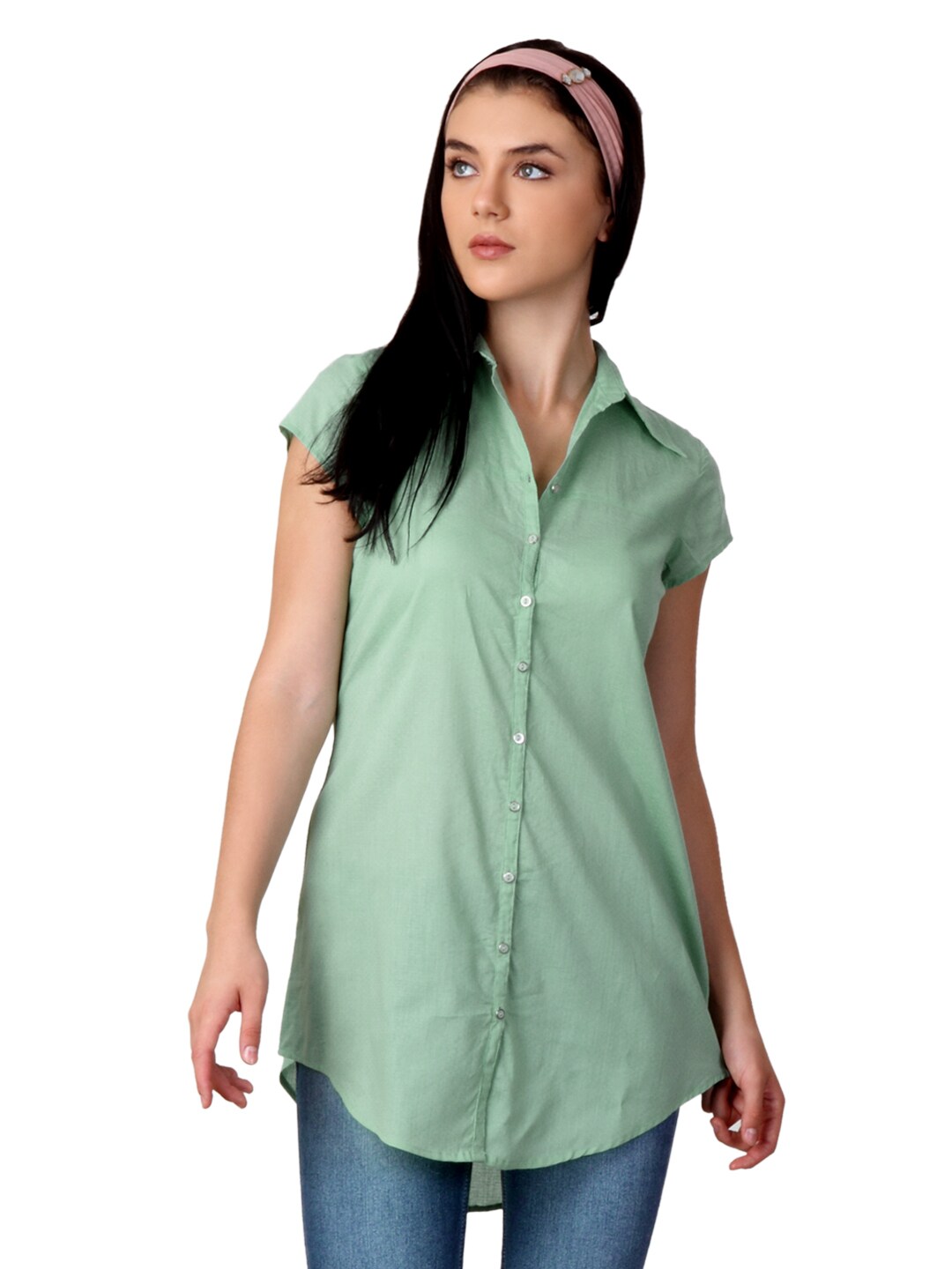 W Women Green Shirt