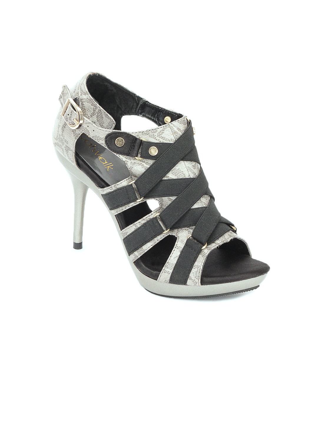 Catwalk Women Grey & Black Heels