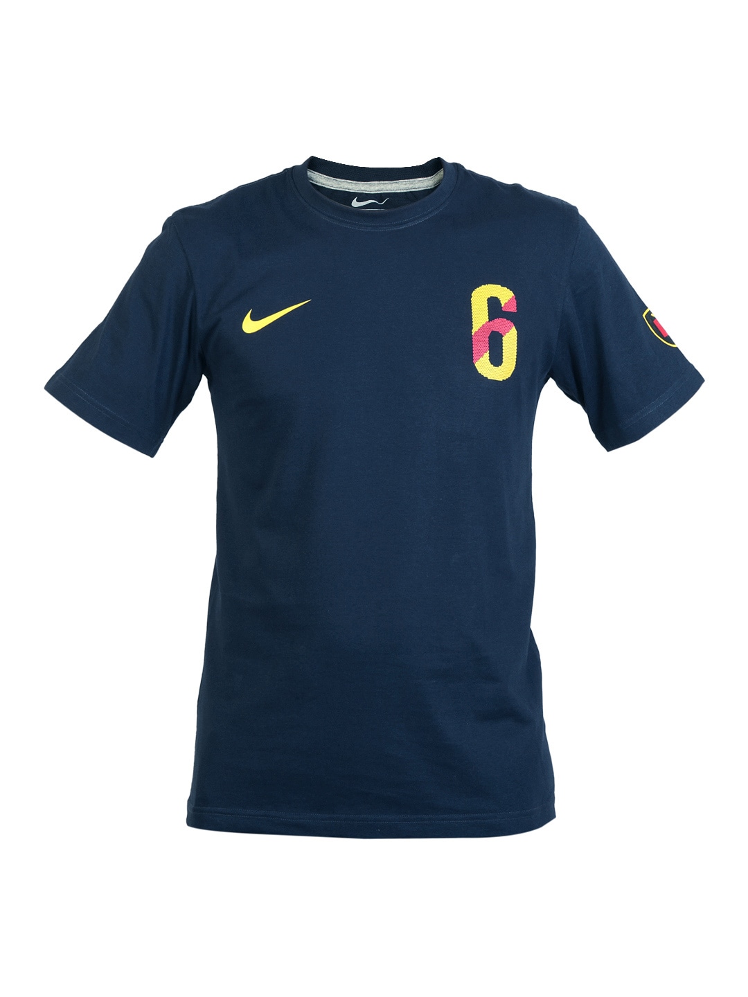 Nike Men Navy Blue Iniesta Football T-shirt
