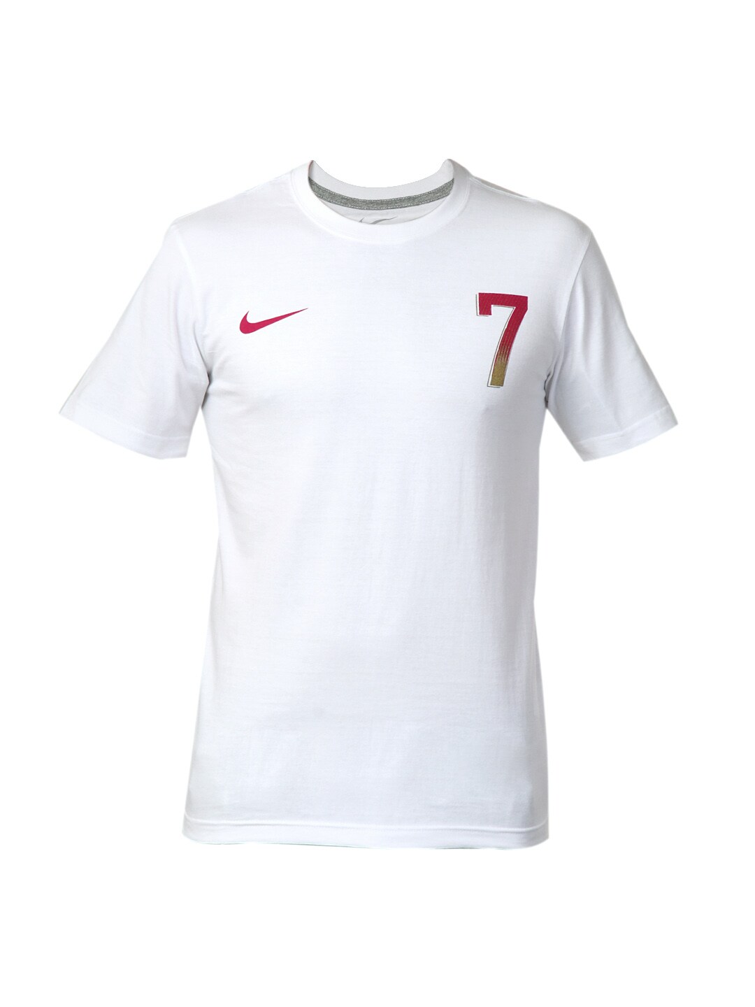 Nike Men White Ronaldo Football T-shirt