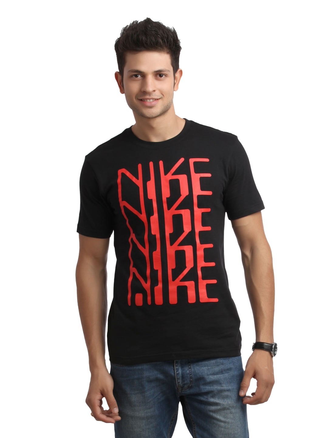 Nike Men Black Printed T-shirt
