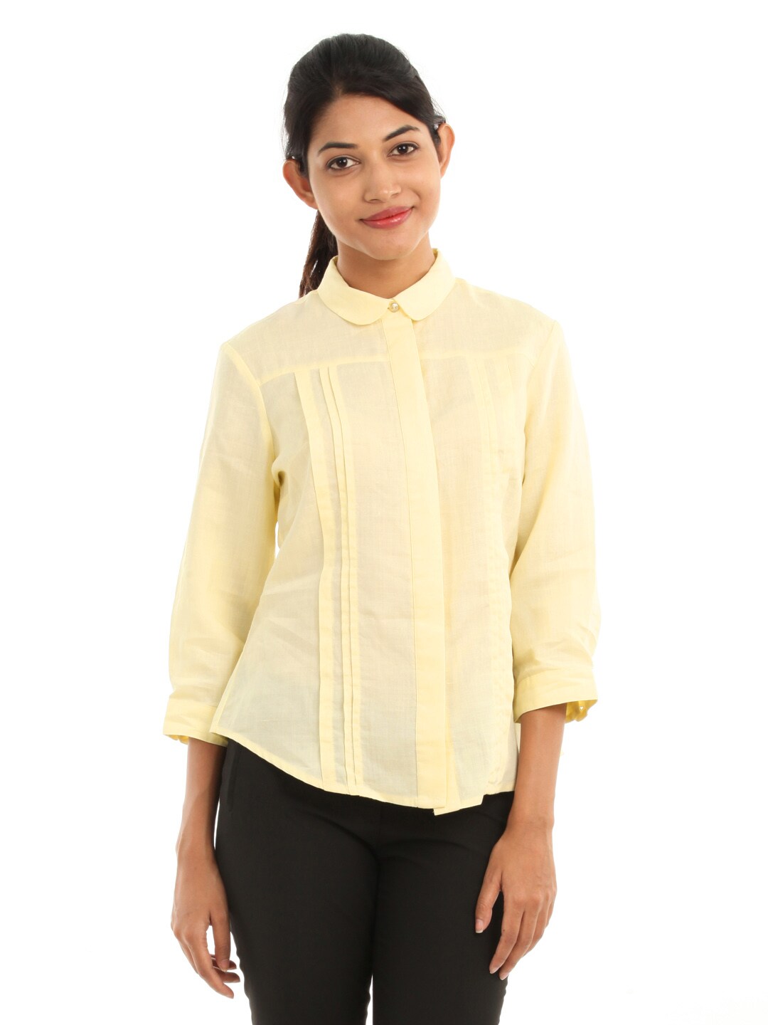 Wills Lifestyle Women Yellow Shirt