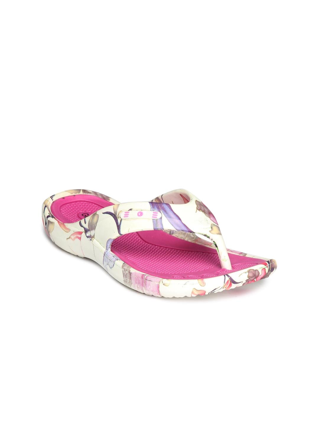 Globalite Women White & Pink Flip Flops