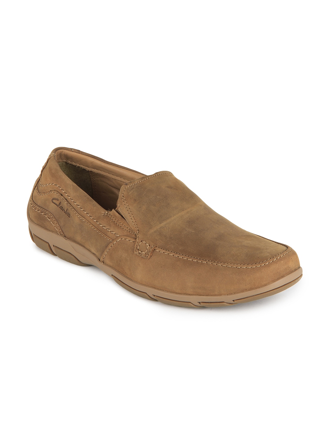 Clarks Men Brown Latch Port Suede Loafers