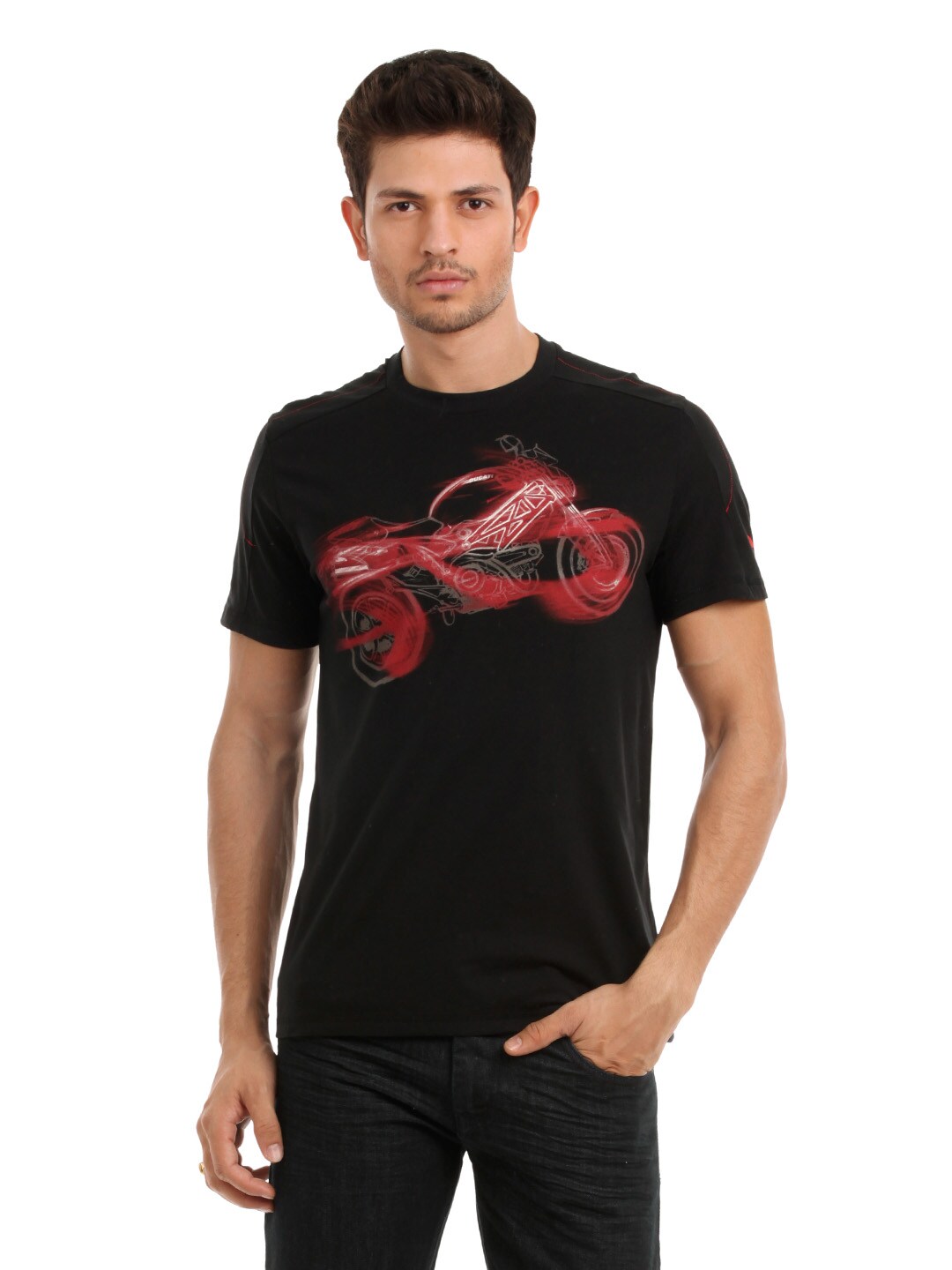 Puma Men Black Ducati Graphic T-shirt