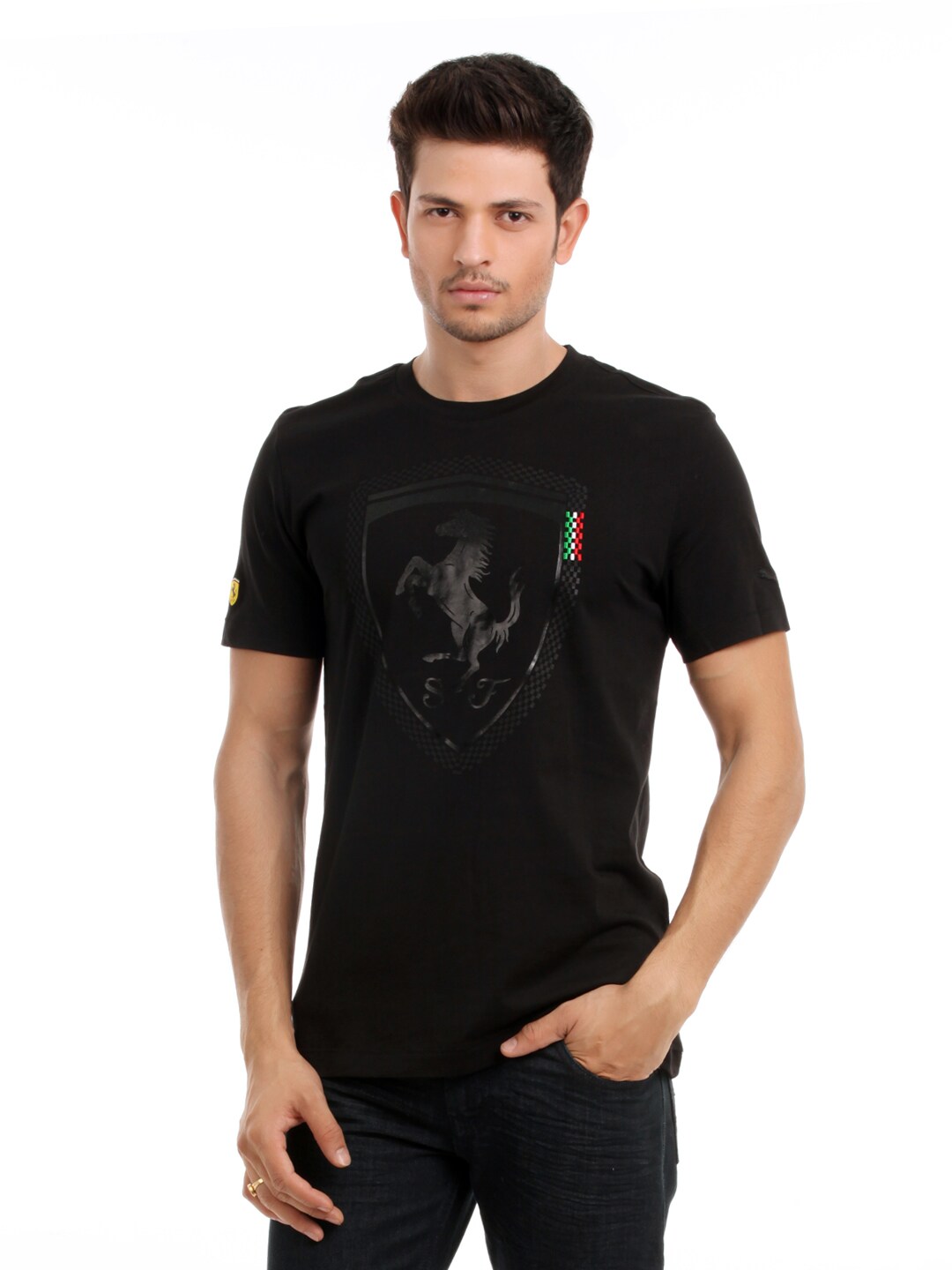 Puma Men Black Ferrari Logo T-shirt