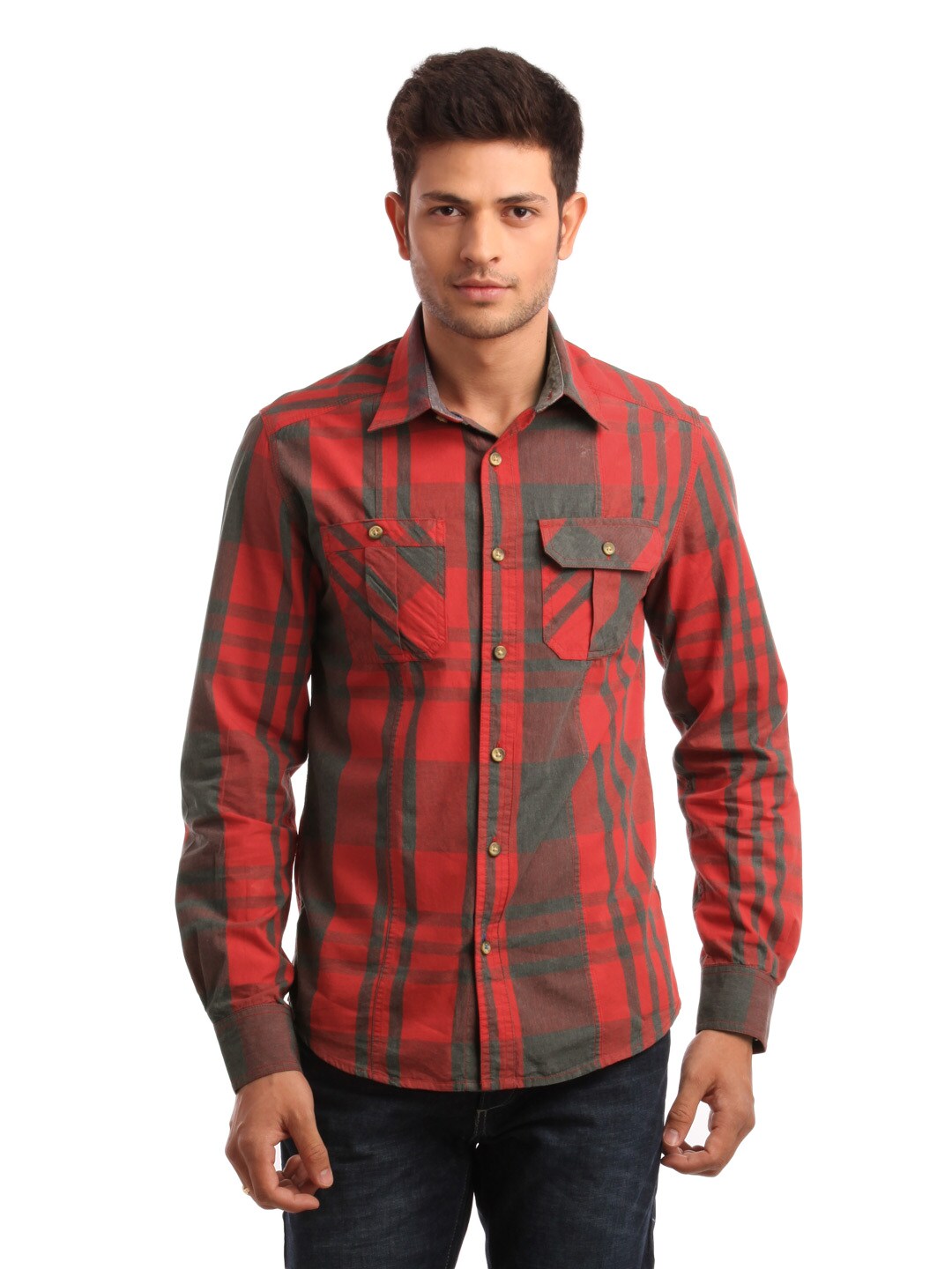 Jack & Jones Men Red Check Shirt