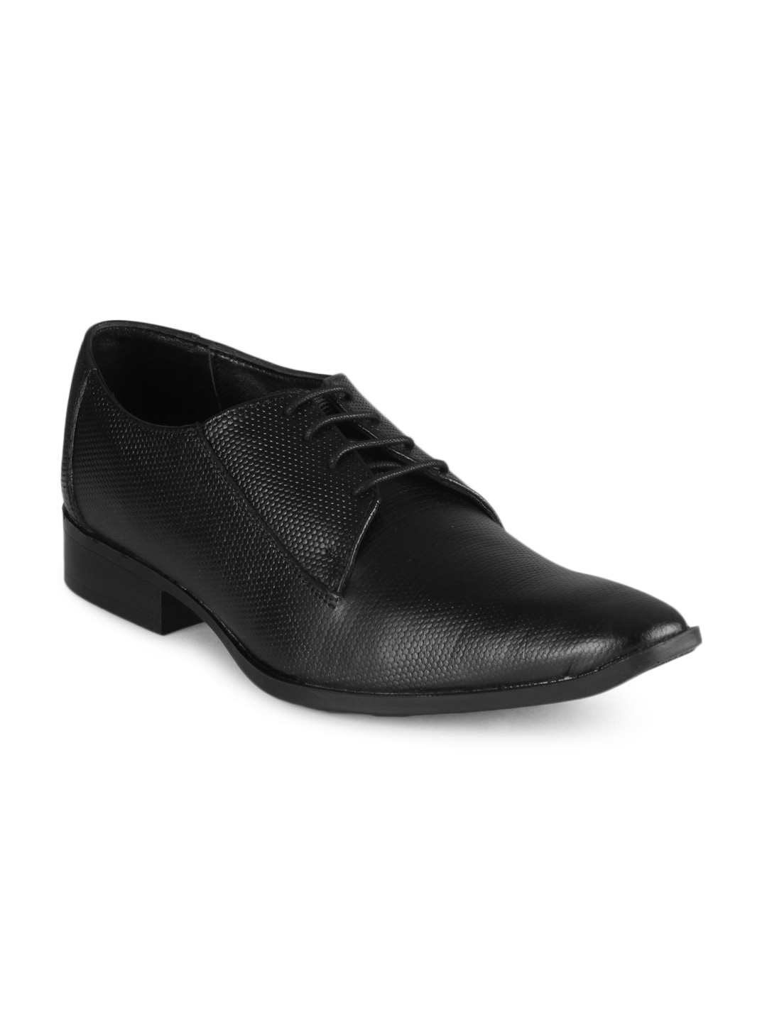 Franco Leone Men Black Slip On Formal Shoes