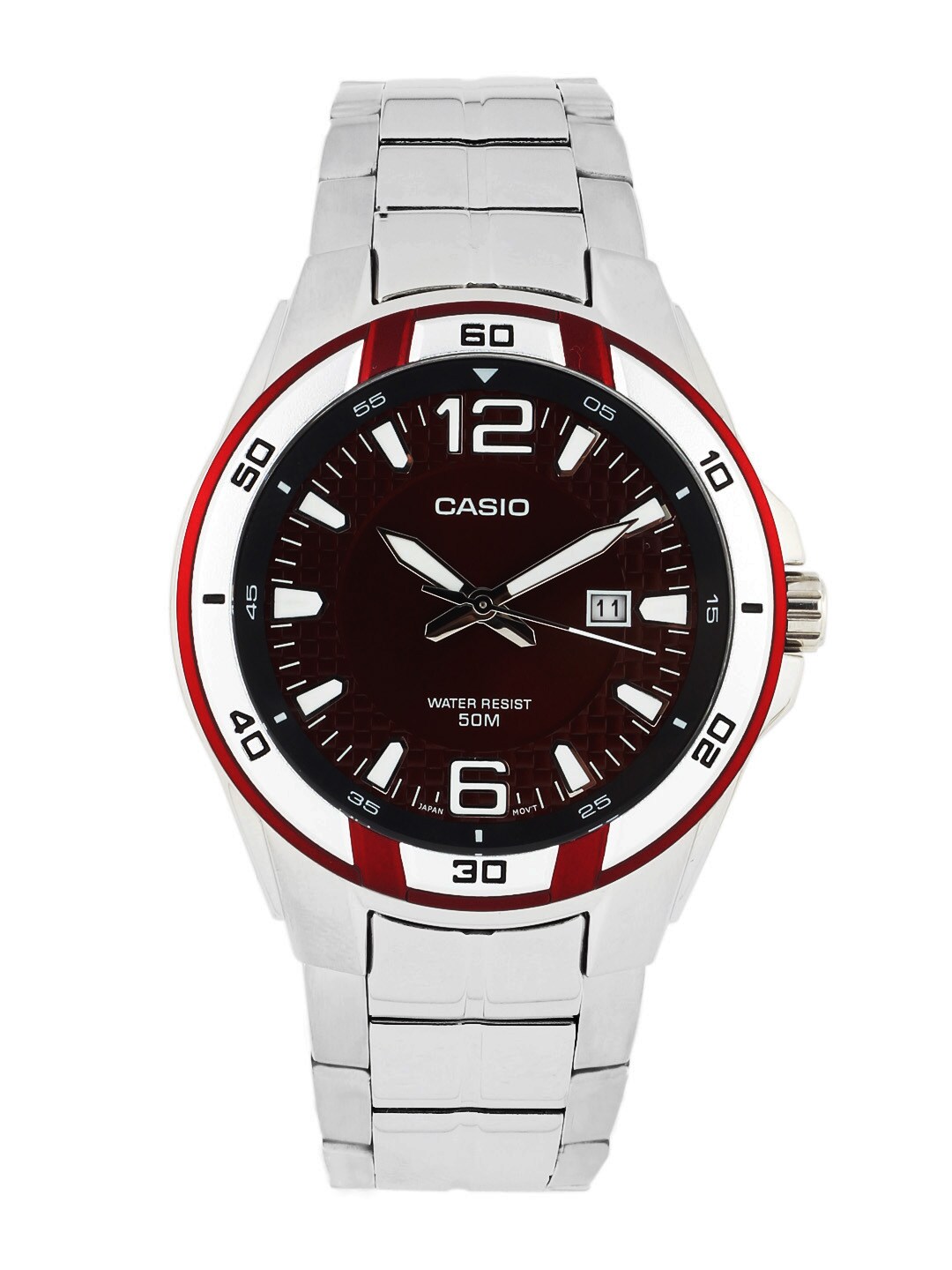 CASIO ENTICER Men Maroon Dial Analogue Watch A518