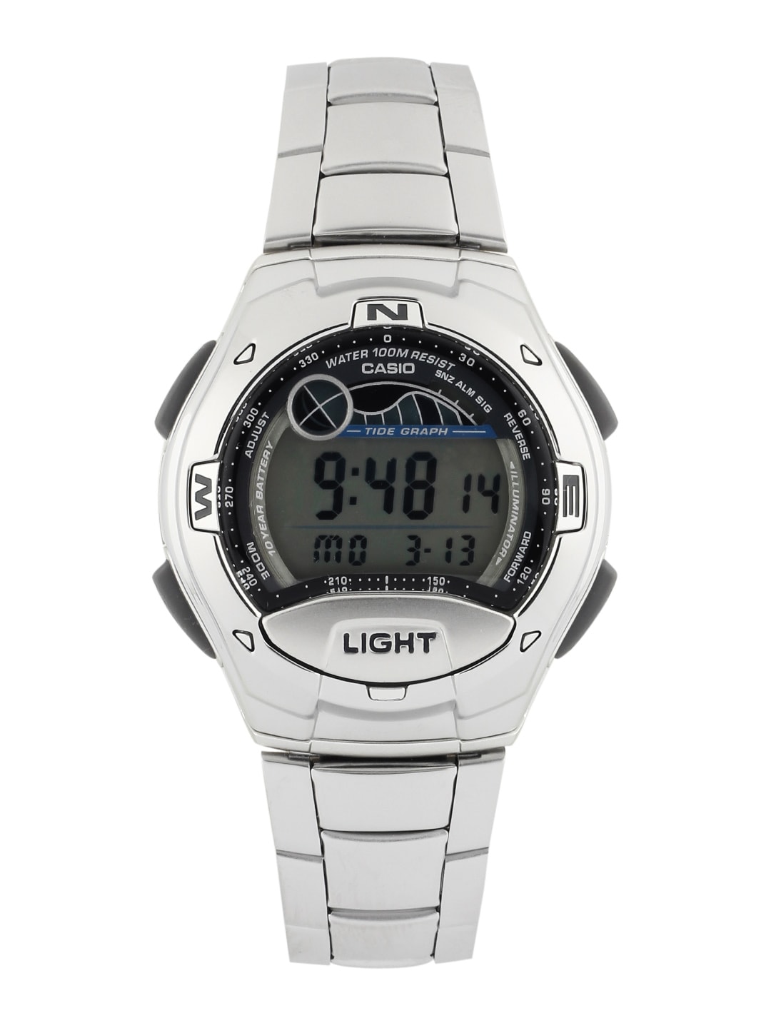 CASIO Men Silver-Toned Digital Watch I067
