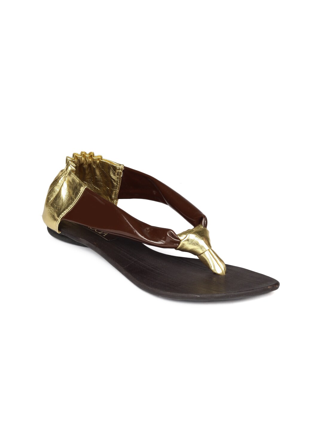 Rocia Women Brown & Gold Sandals
