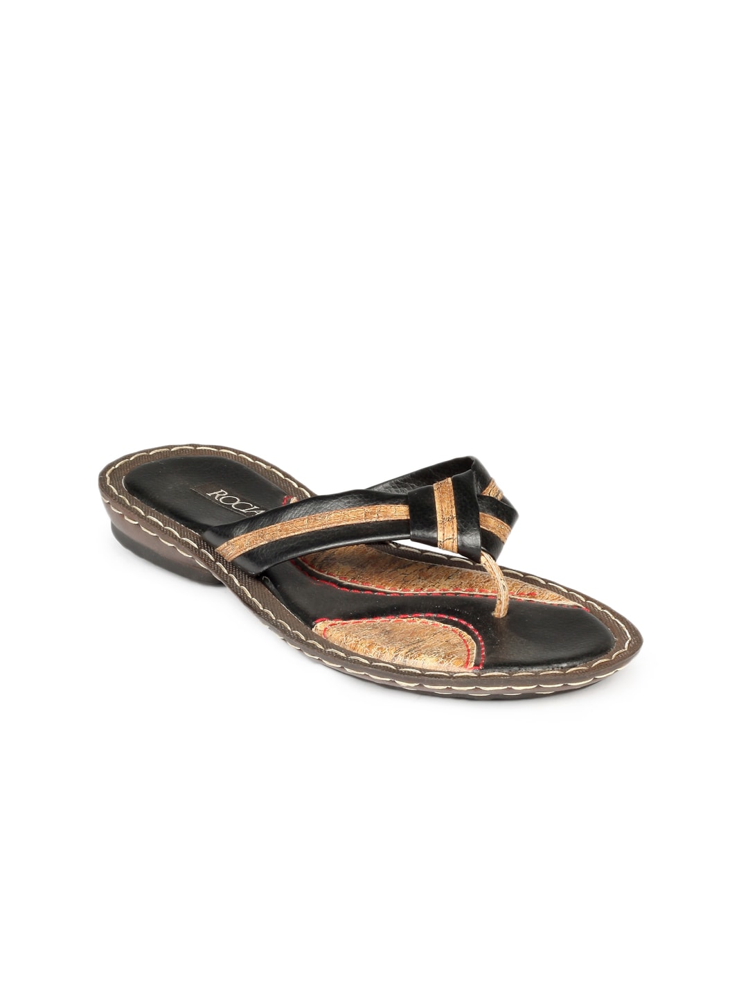 Rocia Women Black & Brown Sandals