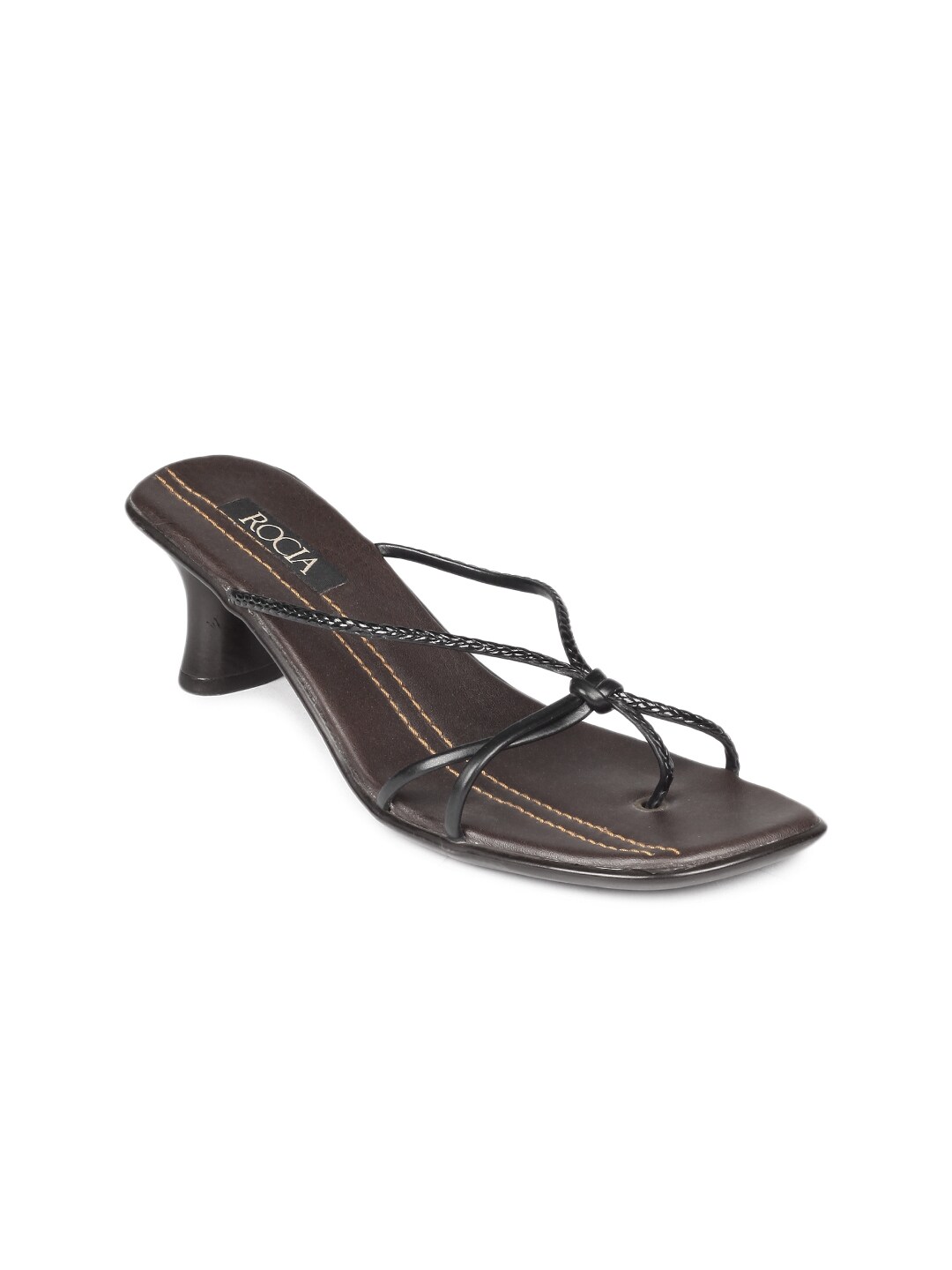 Rocia Women Black & Brown Sandals