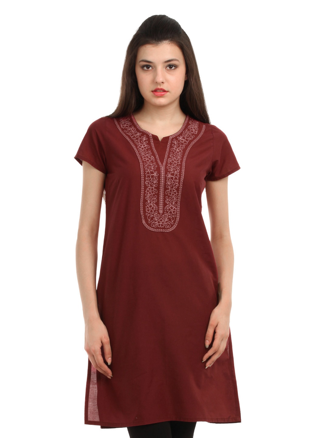 Folklore Women Maroon Kurta