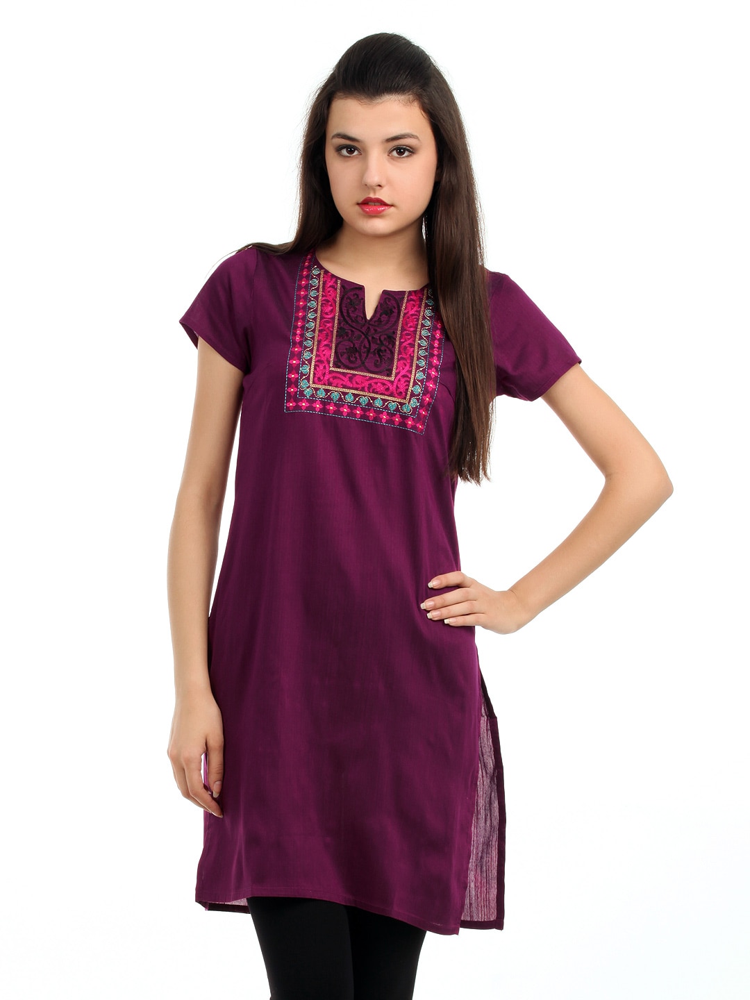 Folklore Women Magenta Kurta