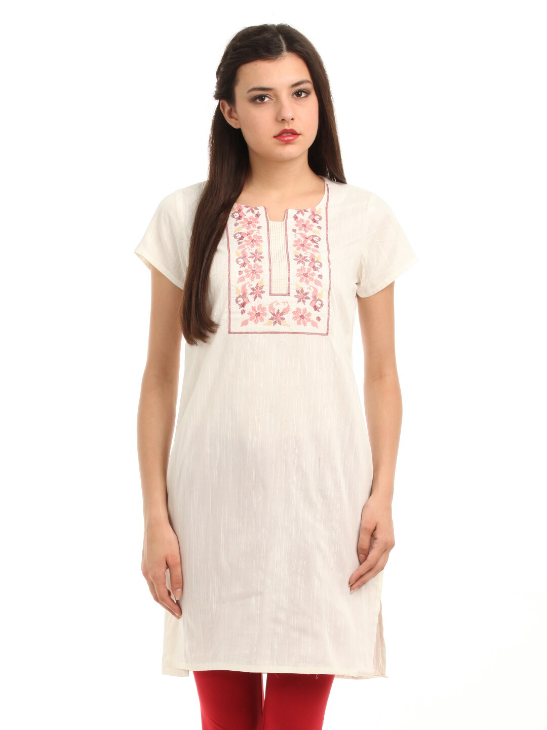 Folklore Women Cream Kurta