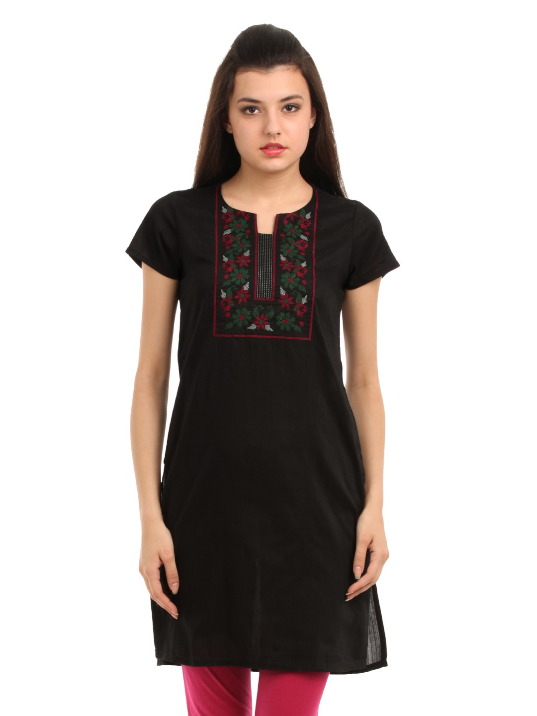 Folklore Women Black Kurta