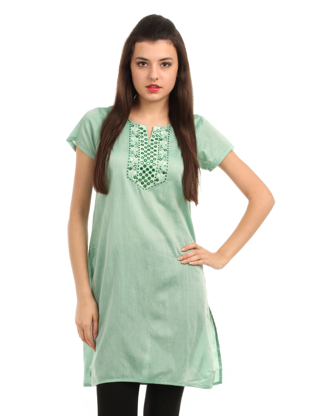 Folklore Women Green Kurta