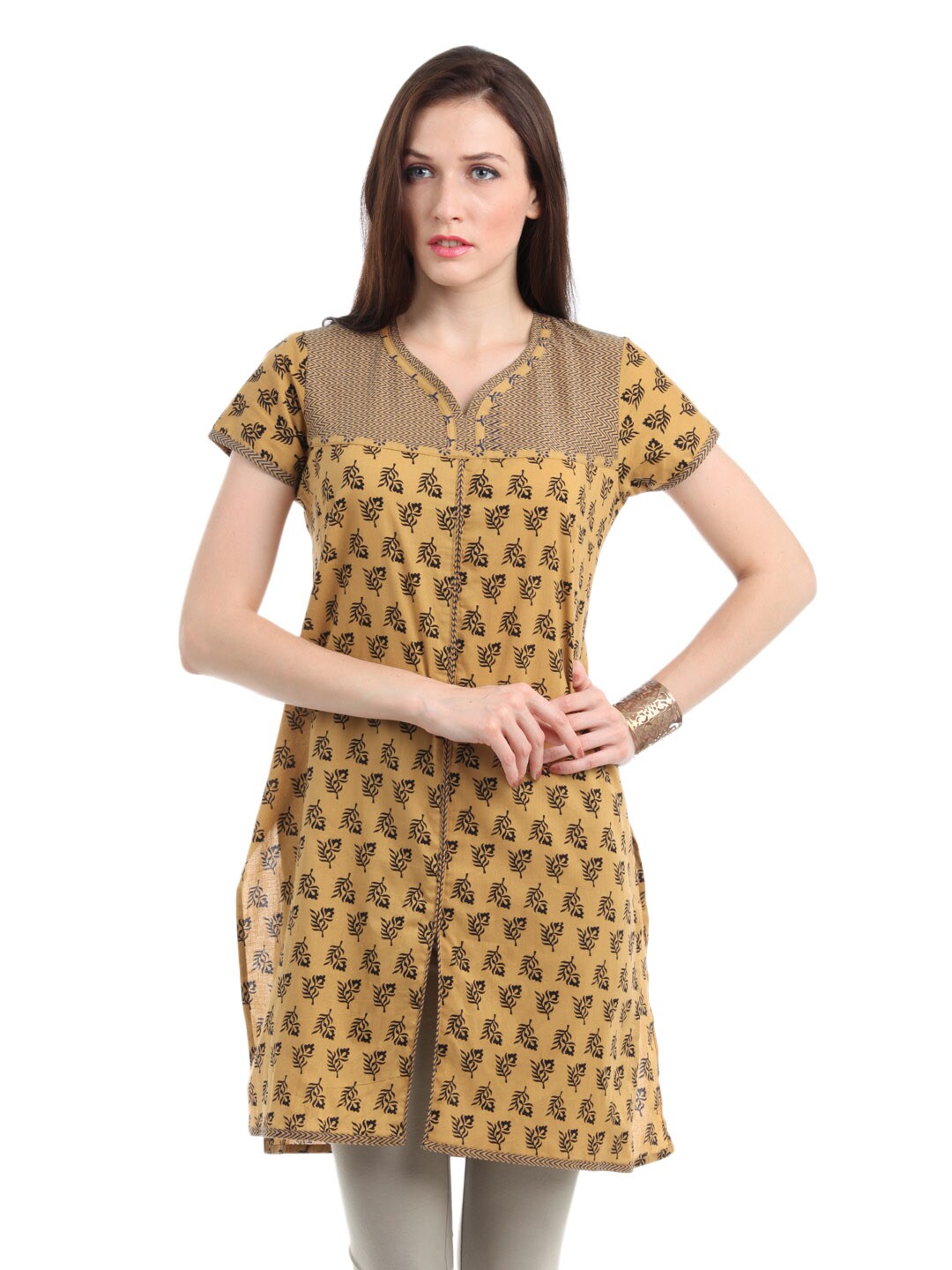 Vishudh Women Light Brown Kurta