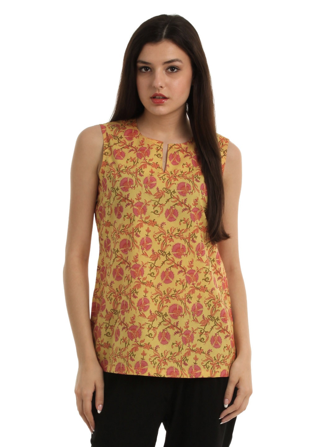 Fabindia Women Orange Kurti