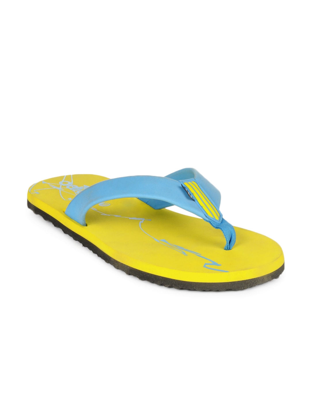 ADIDAS Men Yellow Lucent Scribble Slide Flip Flops