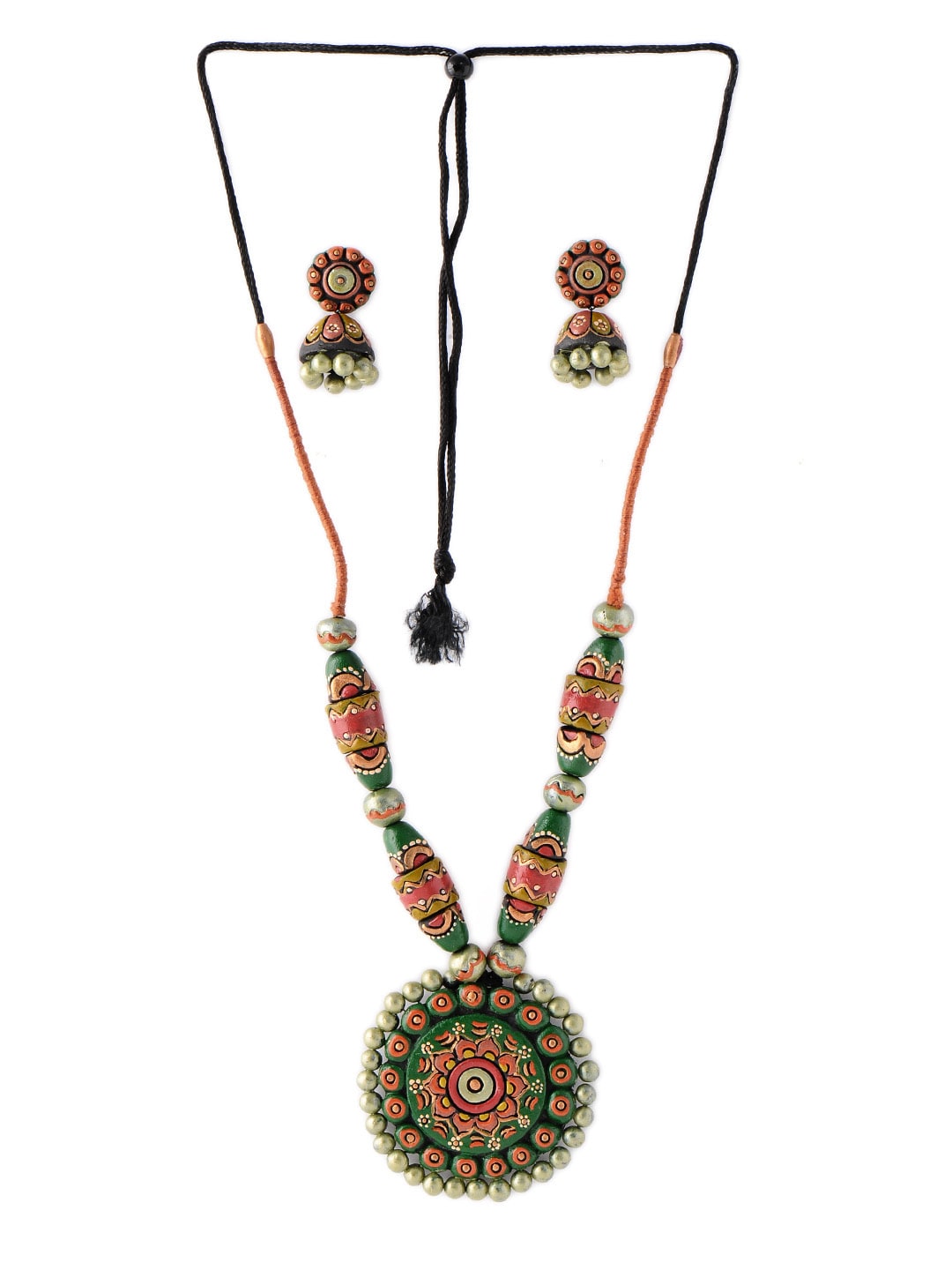 Adrika Green Teracotta  Jewellery Set