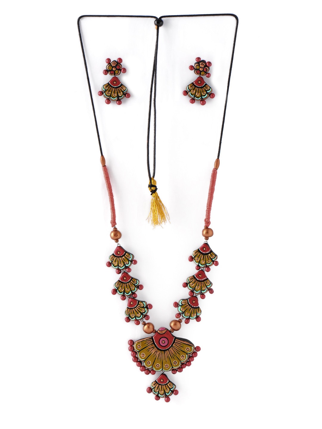Adrika Multi Coloured Teracotta  Jewellery Set