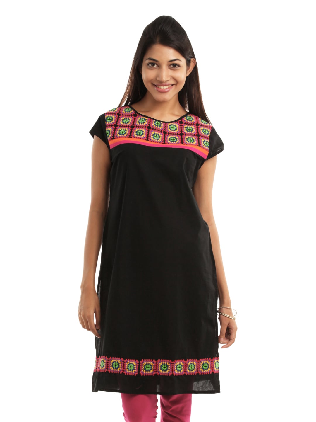 Fusion Beats Women Black Kurta