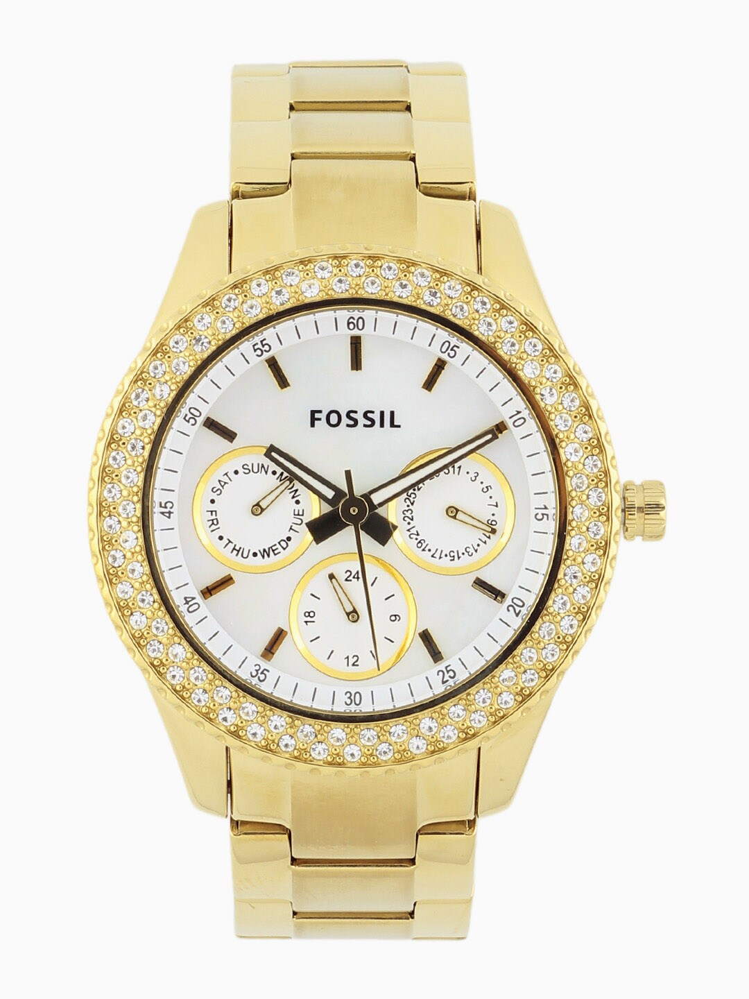 Fossil Women White Dial Analogue & Chronograph Watch ES2861