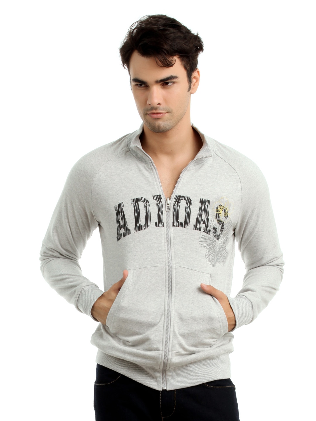 ADIDAS Men Grey Reversible Sweatshirt