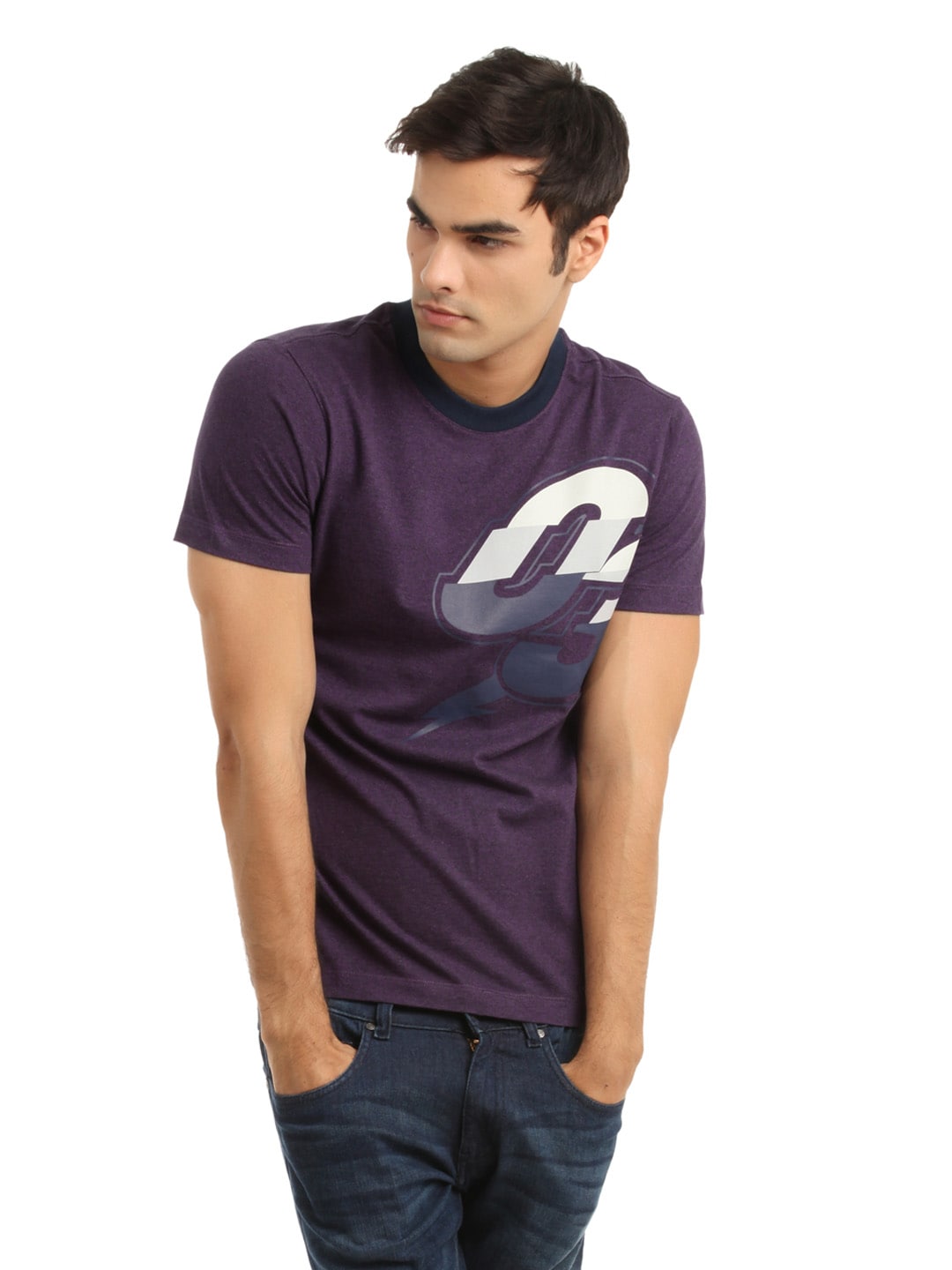 ADIDAS Men Purple Printed T-shirt