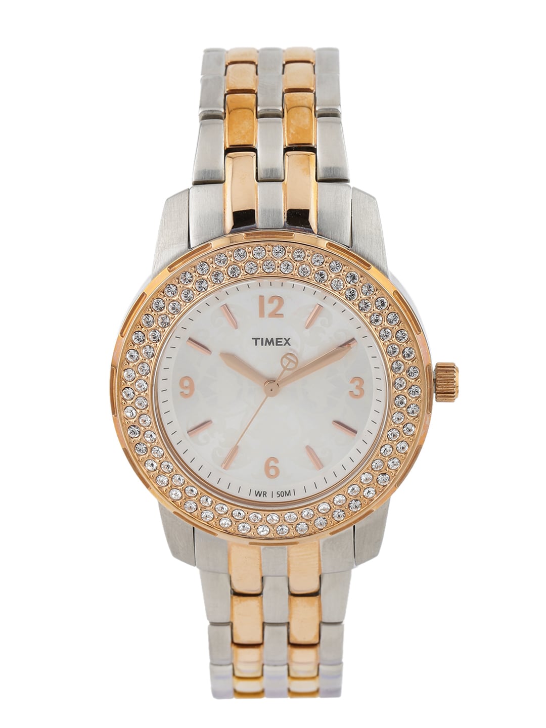 Timex Women Silver-Toned Dial Watch T2N148