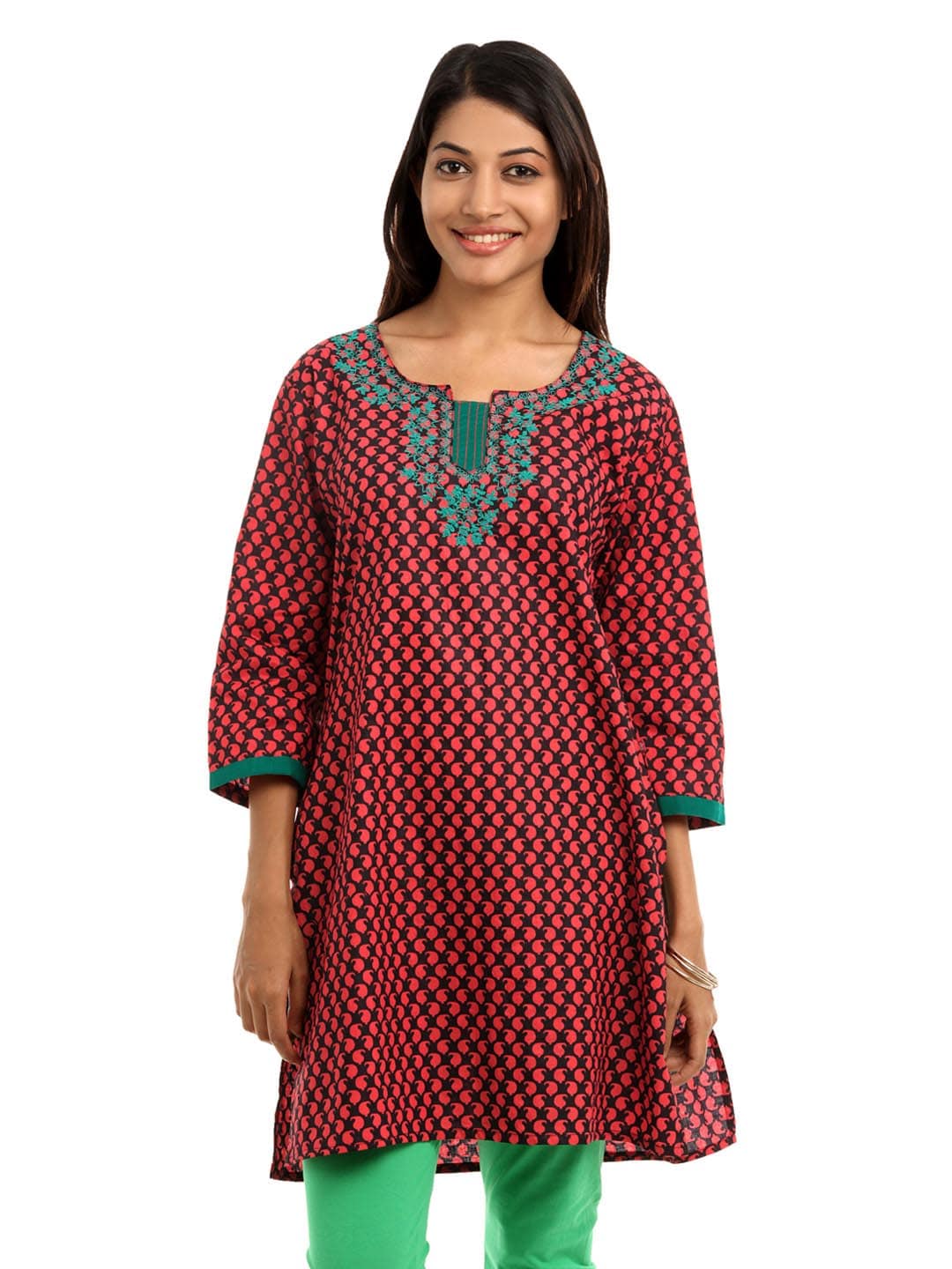 Shree Women Red & Black Kurta