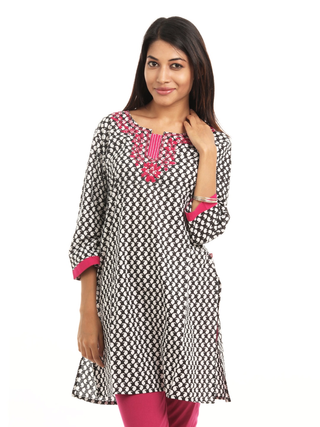 Shree Women Black & White Kurta