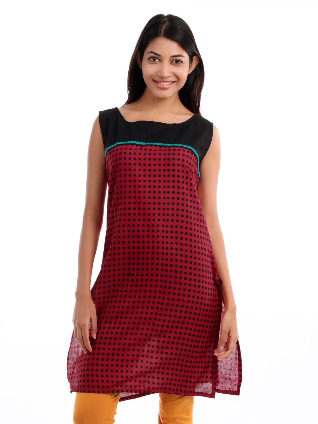 Shree Women Red & Black Kurta