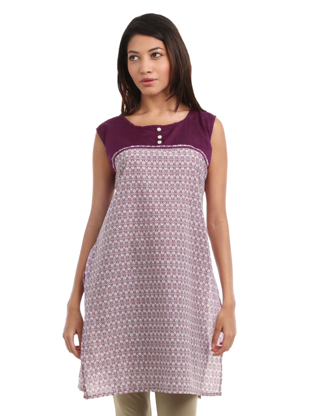 Shree Women Printed Purple Kurta