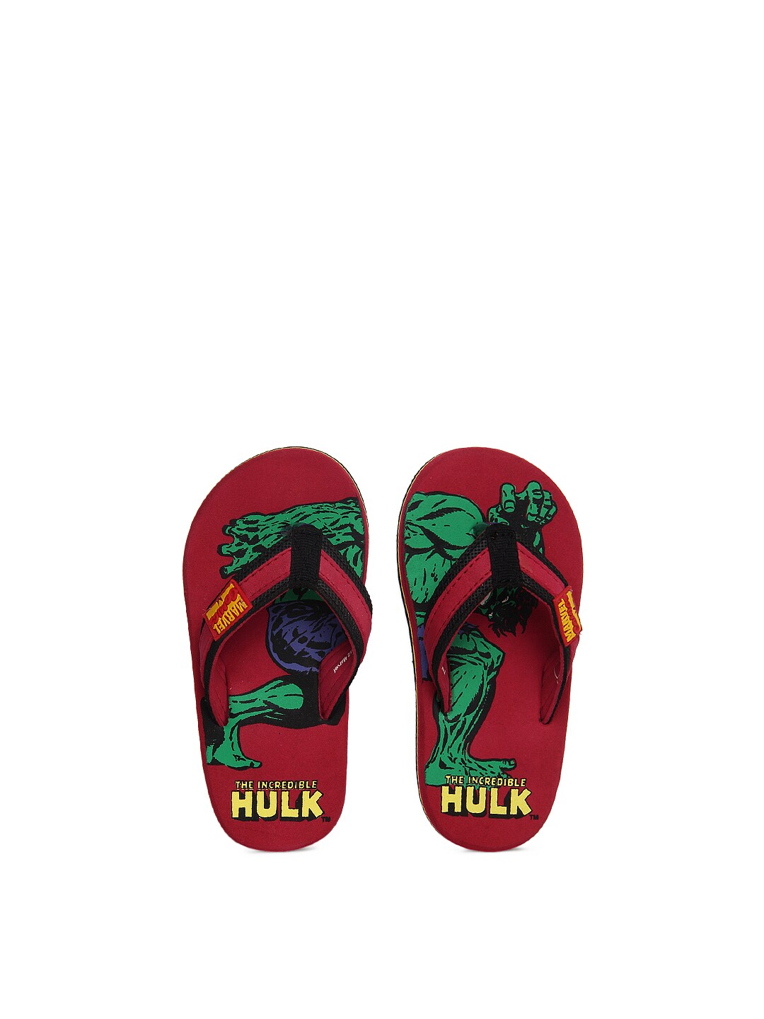 Marvel Boys Red Incredible Hulk Flip Flops