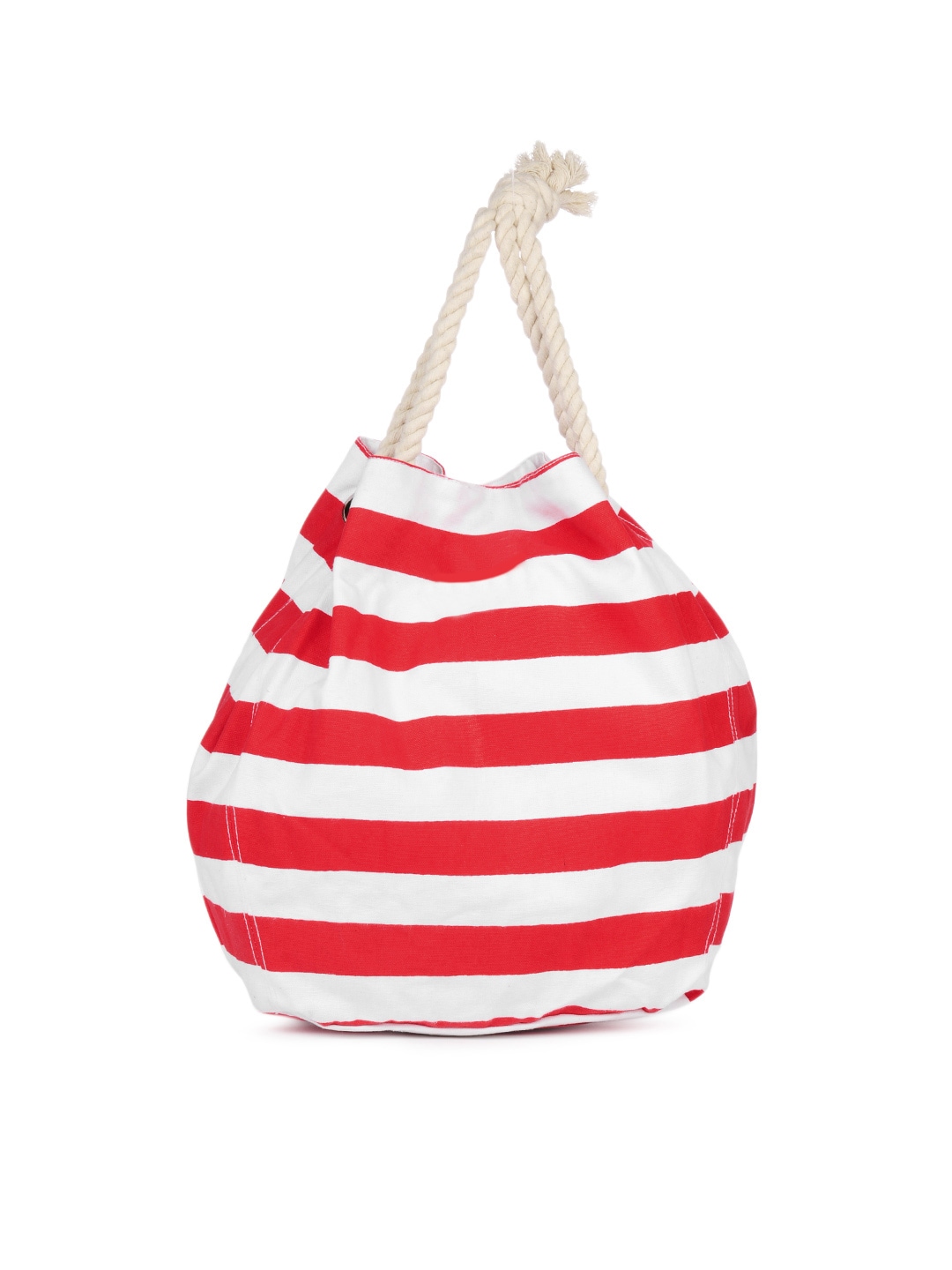 Be For Bag Women White And Red Striped Tote Bag