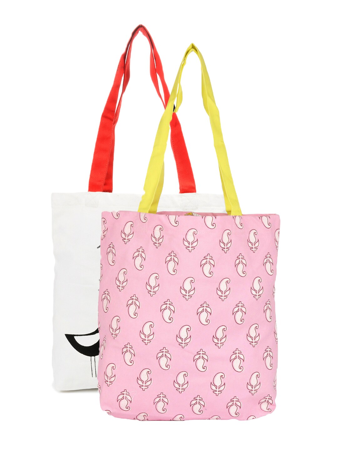 Be For Bag Women White and Pink Combo pack Tote Bags