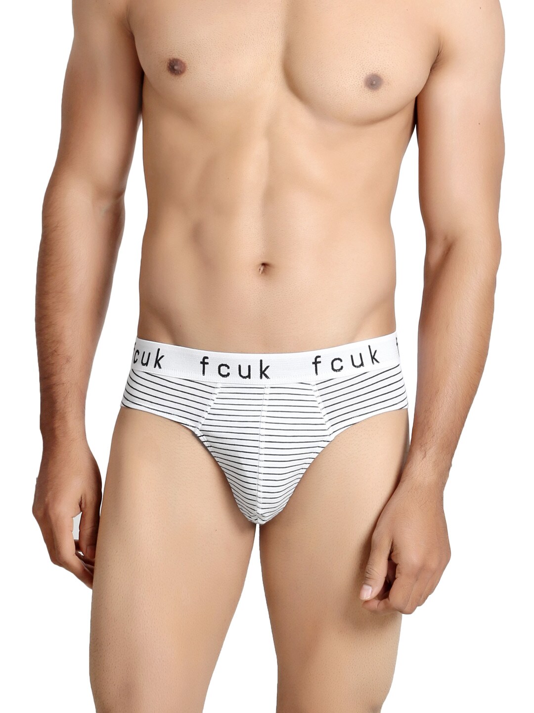 FCUK Underwear Men White Striped Brief