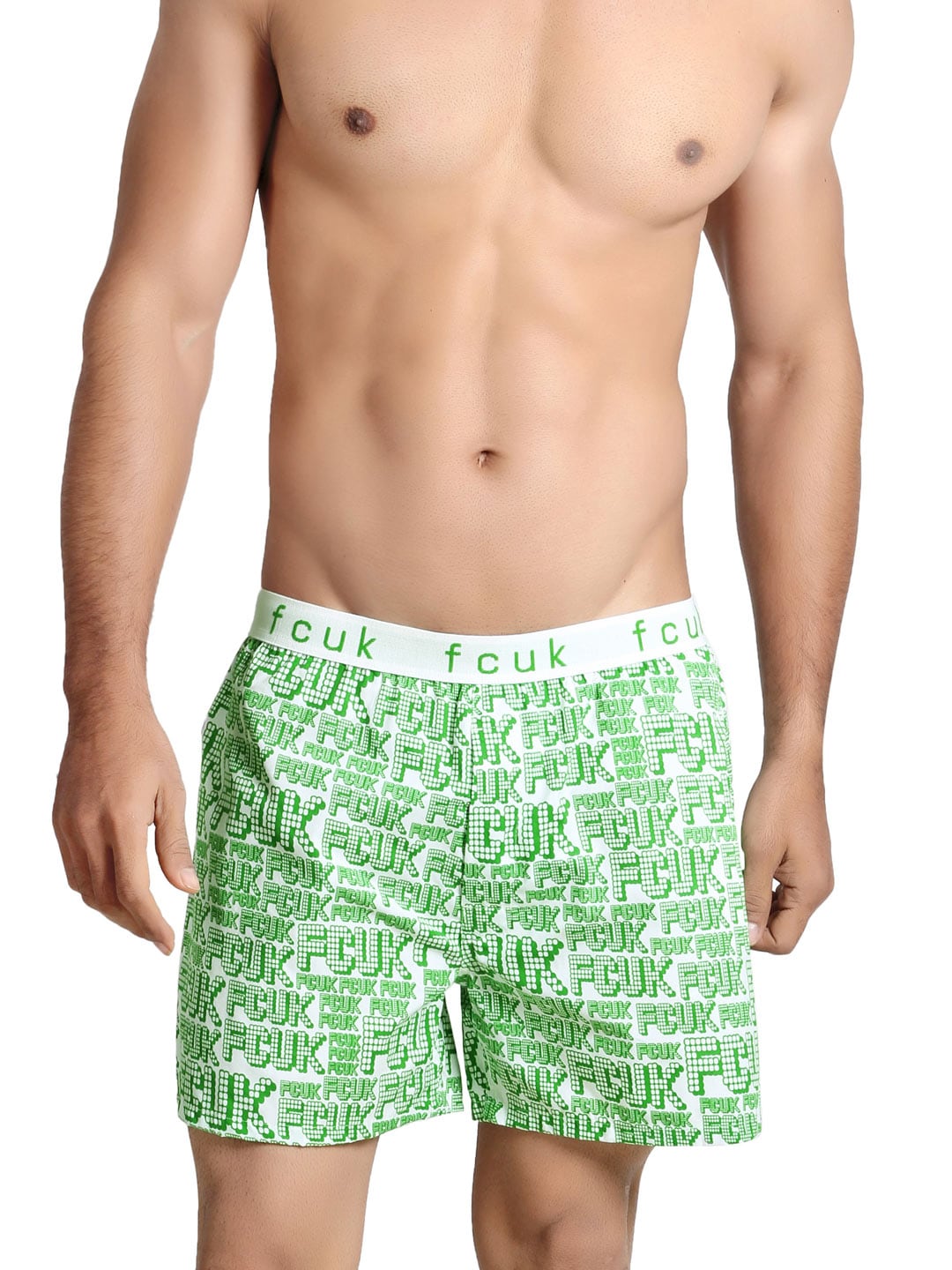 FCUK Underwear Green Printed Boxers
