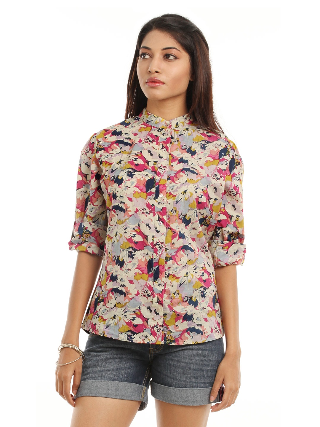 Femella Women Multi Coloured Floral Print Shirt