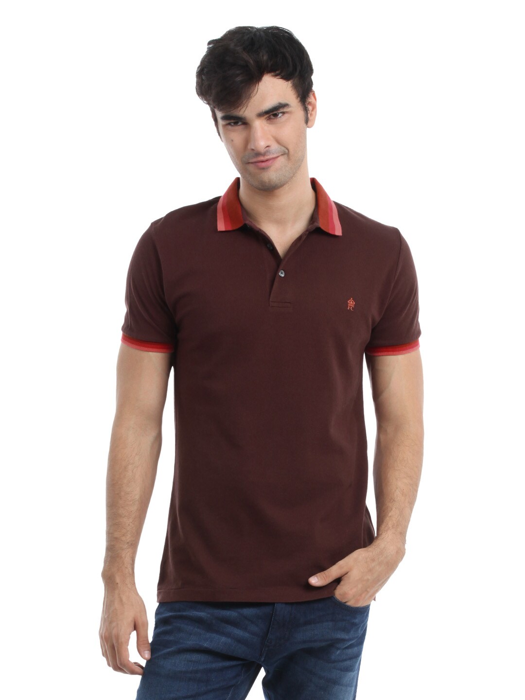 French Connection Men Brown T-shirt