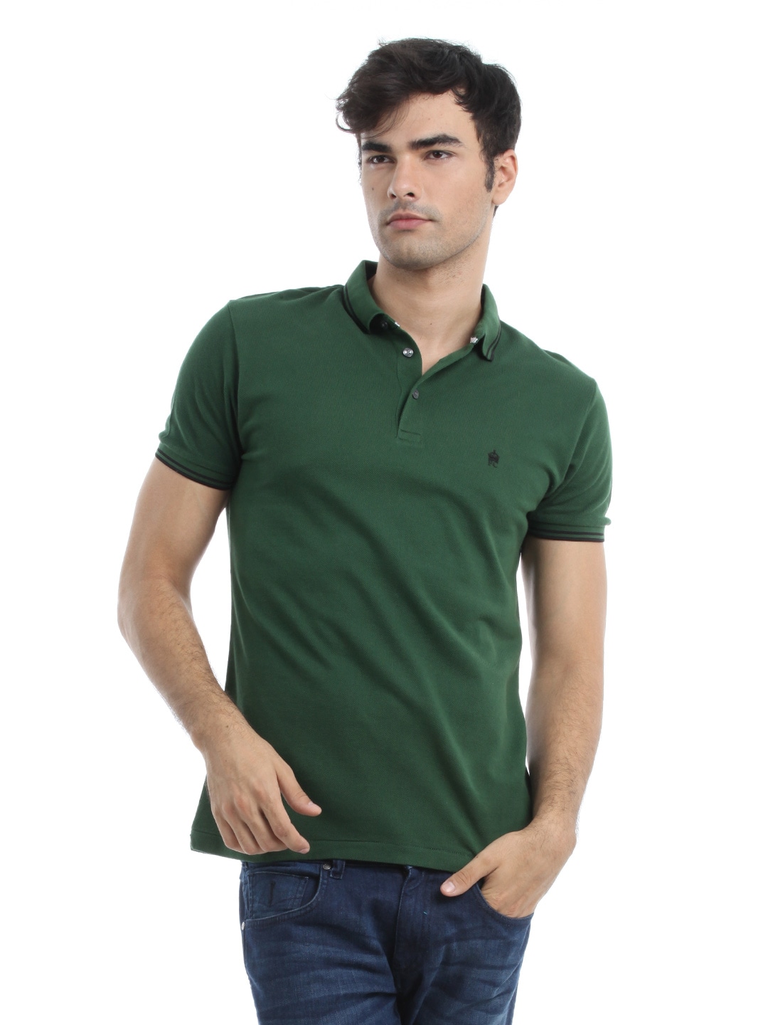 French Connection Men Olive Green T-shirt