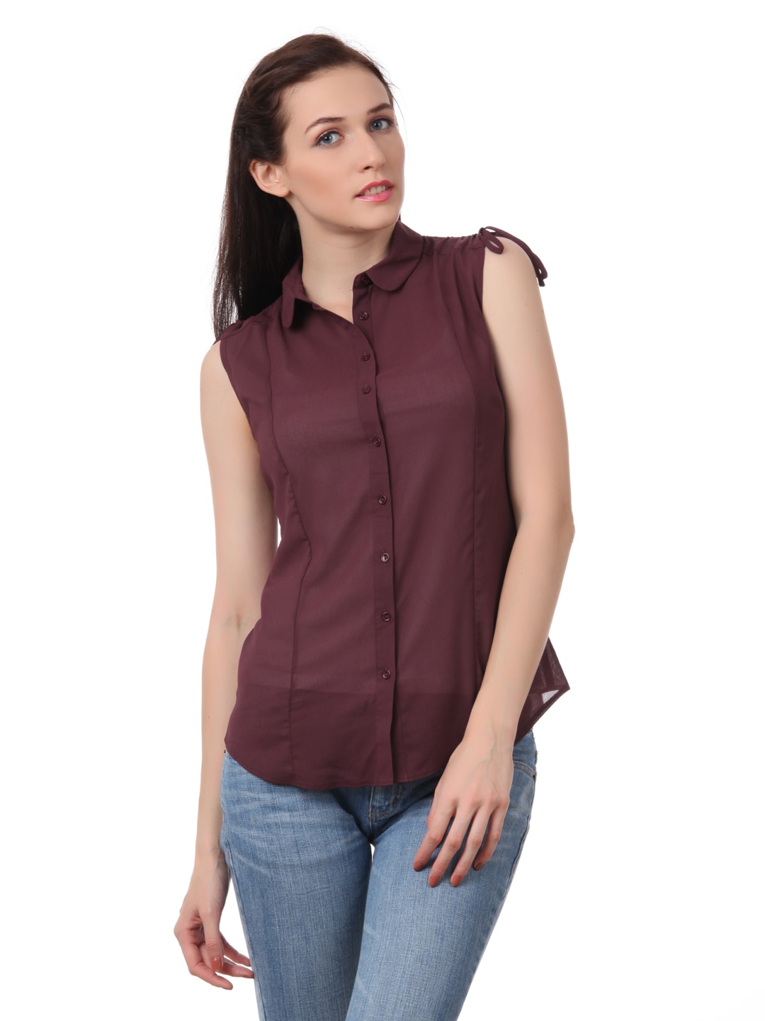 French Connection Women Burgundy Top