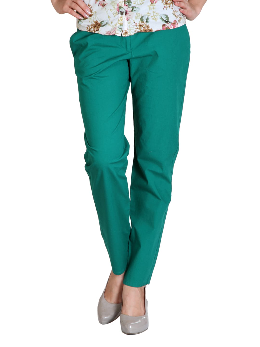 French Connection Women Green Trousers
