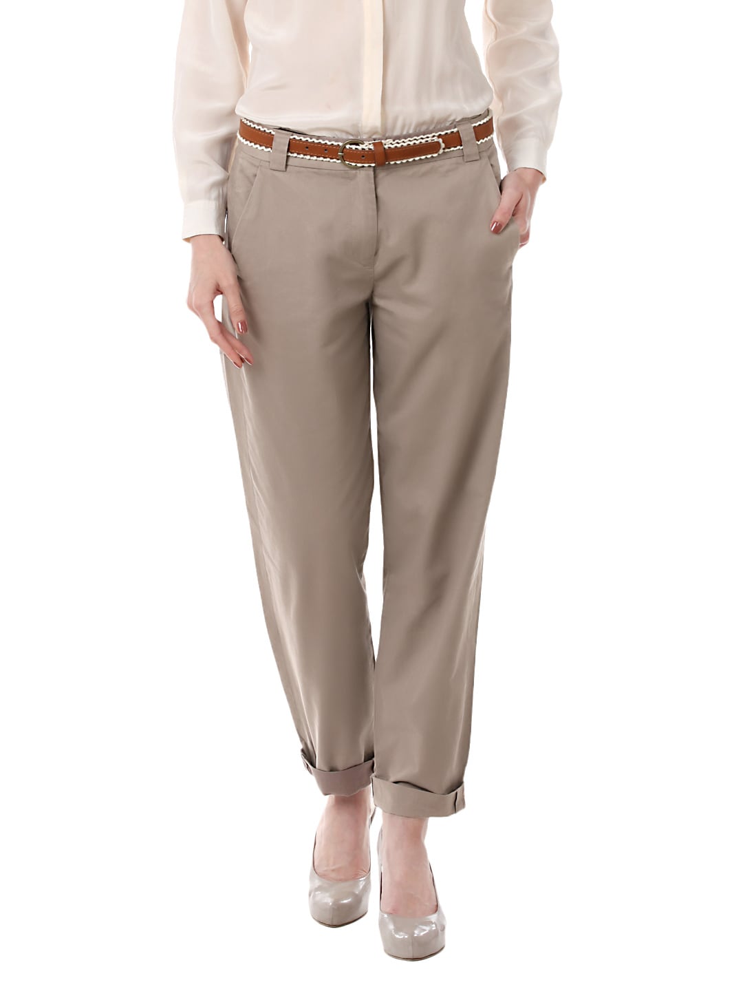 French Connection Women Light Brown Trousers