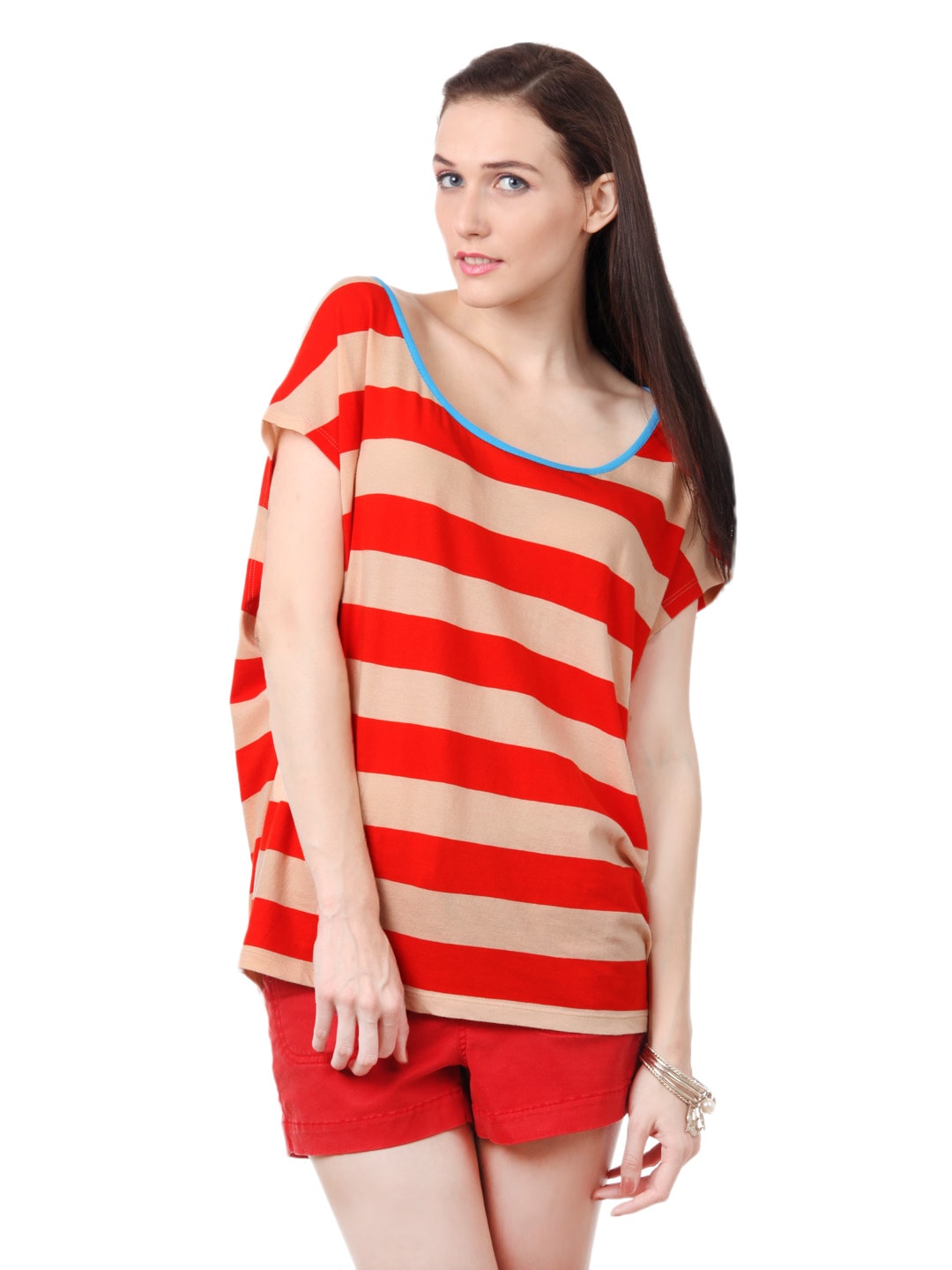 French Connection Women Red Striped Top