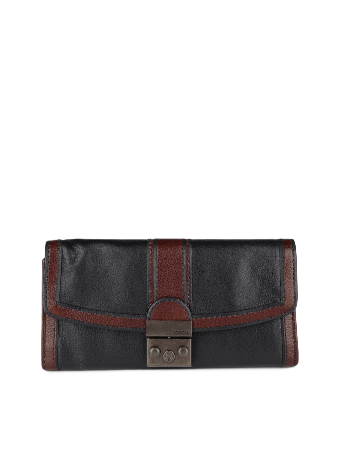 Fossil Women Black and Brown Wallet