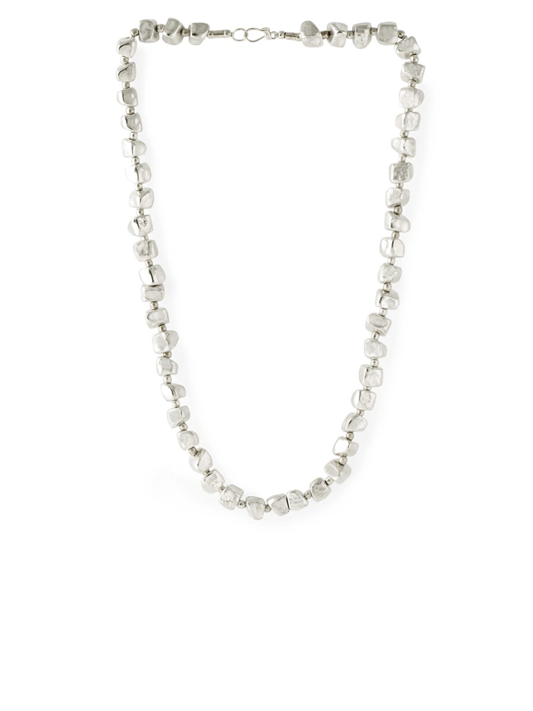 Pitaraa Silver Nugget Long Necklace